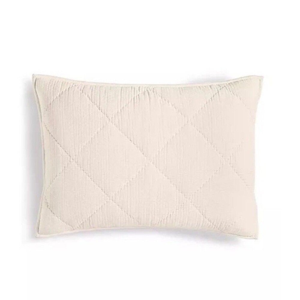 Hotel Collection Dobby Diamond Standard Sham , Natural , 100% Cotton